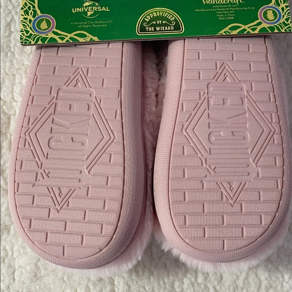 NWT Wicked Kids House Shoes Fuzzy Pink and Green Size 11 12